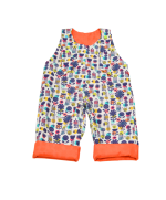 salopette réversible motif vitaminé made in France en coton bio certifié GOTS