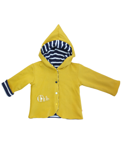 gilet à capuche moutarde pour enfant