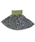 jupe été fluide oiseau fond vert stretch