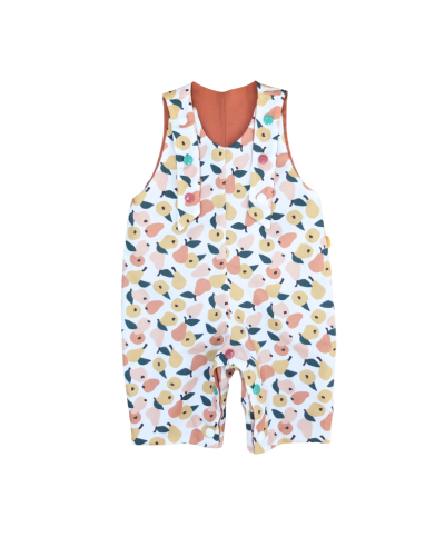 salopette bebe mixte réversible tissu gots