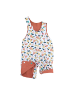 salopette bebe mixte réversible tissu gots