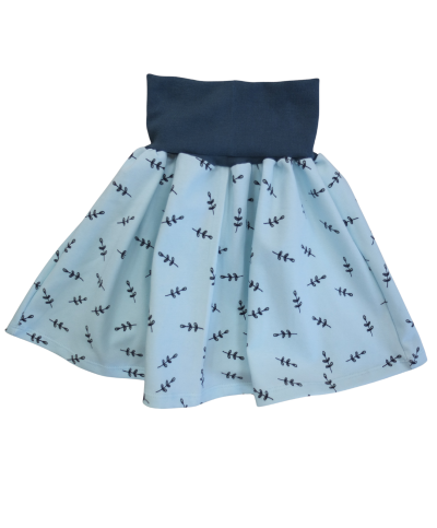 jupe strech bleu ciel