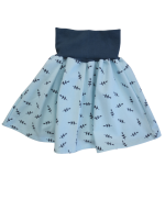 jupe strech bleu ciel