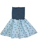 jupe strech bleu ciel