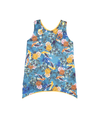 robe évolutive , évasée, réversible en coton bio, fabriqué en france