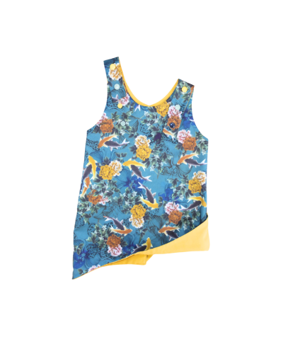 robe évolutive , évasée, réversible en coton bio, fabriqué en france