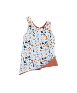 robe évolutive , évasée, réversible en coton bio, fabriqué en france