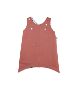 robe évolutive , évasée, réversible en coton bio, fabriqué en france