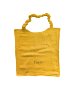 bavoir double gaze , avec prénom moutarde